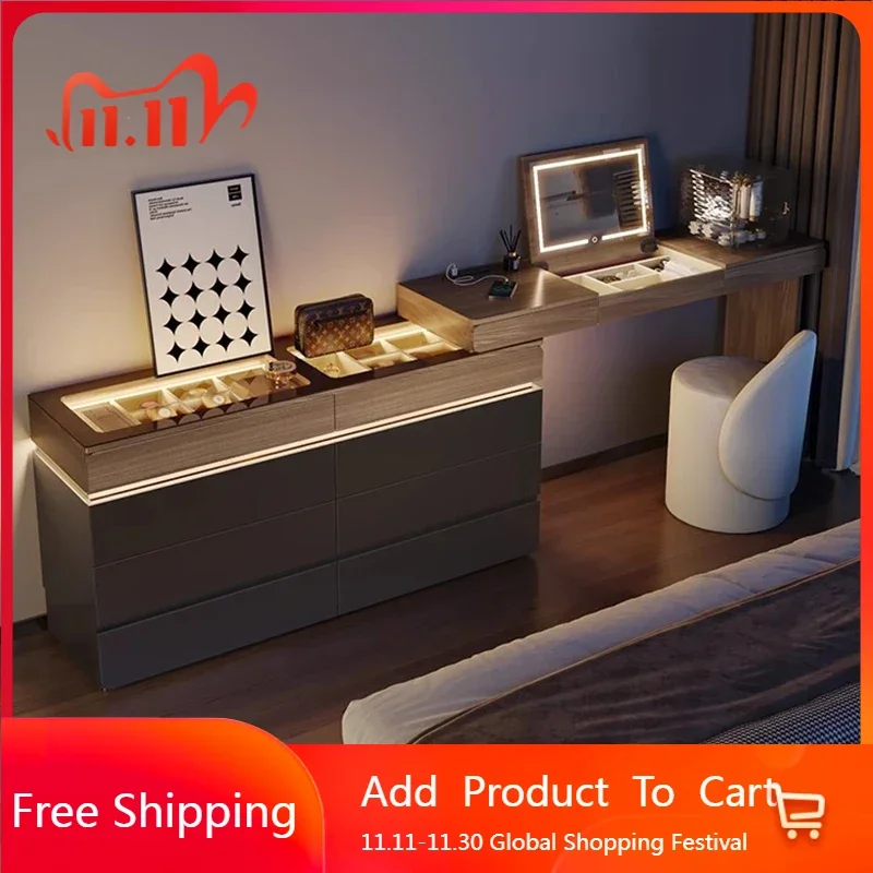 ミニマリストミラードレッシングテーブル高級寝室引き出しヨーロッパドレッシングテーブル収納女の子 Comoda Pra Quarto 家庭用家具
