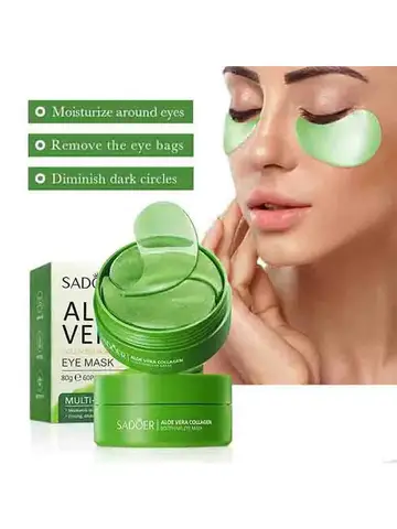 60pcs Aloe Vera Collagen Eye Mask Anti Dark Circles Eyes Bags Moisturizing Anti-Wrinkles Eye Patches Eyes Skin Care Products