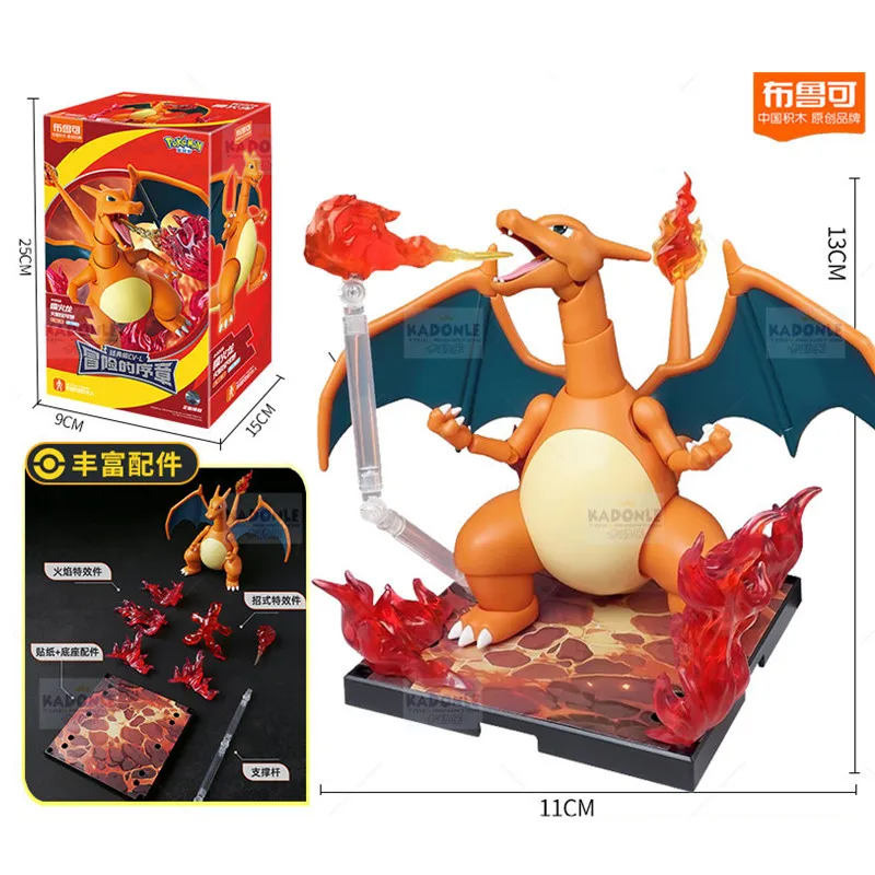Figurines Pokemon à assembler, jouets Pikachu Charizard Greninja Ceruledge Meowscarada, Collection de modèles animés, jouets elfe, cadeau pour enfant