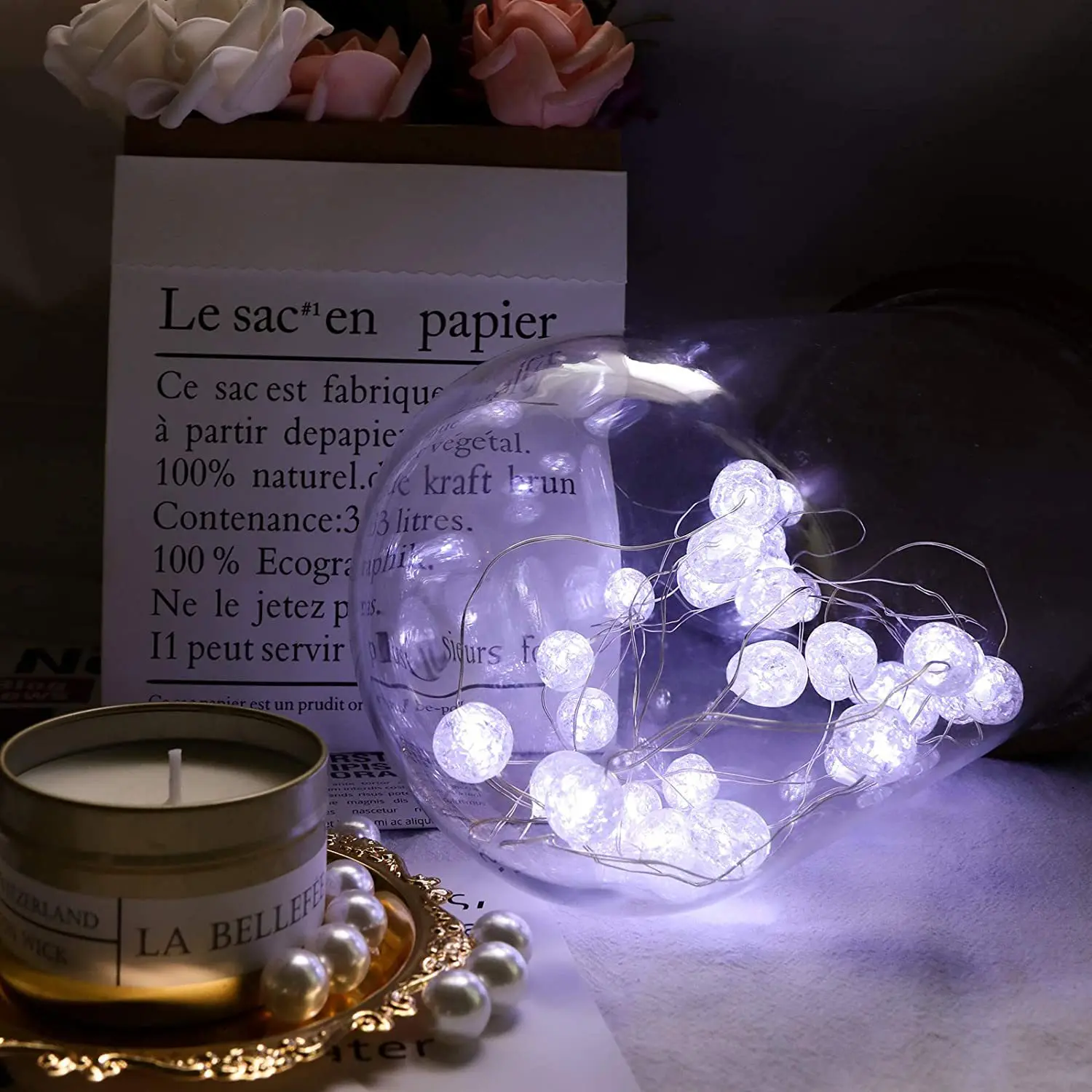 Светодиодная гирлянда с питанием от батарейки AG13, новый год