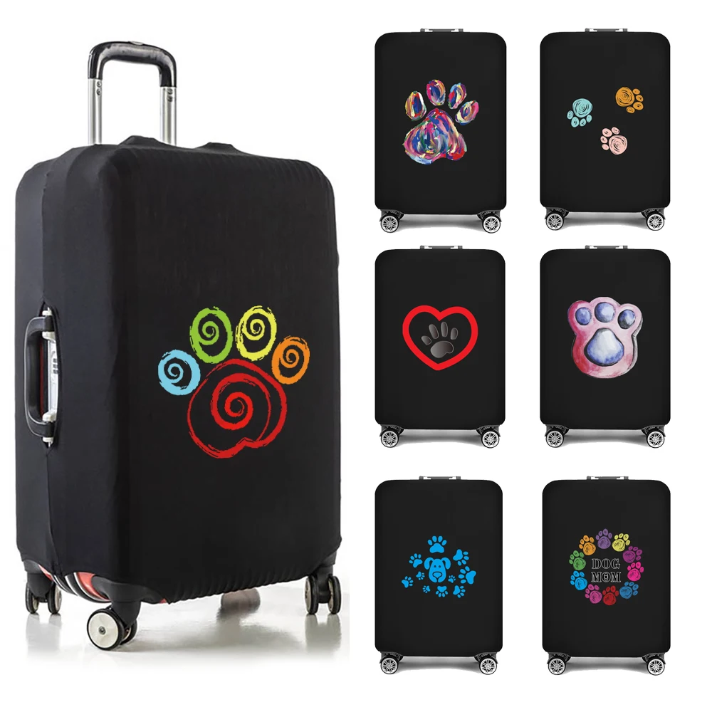 

Travel Suitcase Protective Cover Luggage Case Footprints Printed Travel Accessories Elastic Dust Cover Apply To 18-28 Suitcase