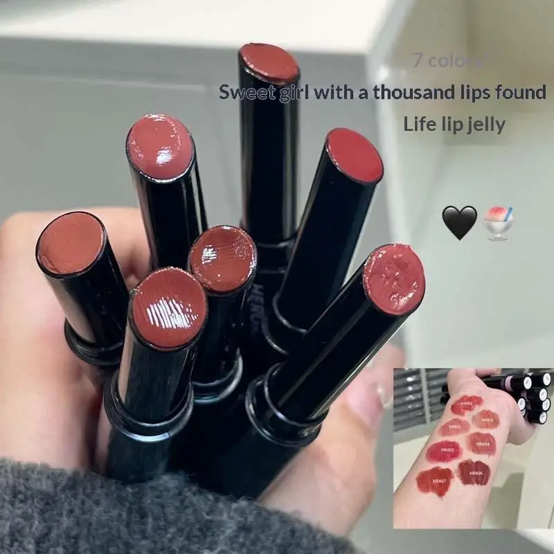HERORANGE Mirror Jelly Solid Lip Gloss - Peach Color Hydrating Moisturizing Clear Water Lip Tint Glaze for Daily Lip Makeup