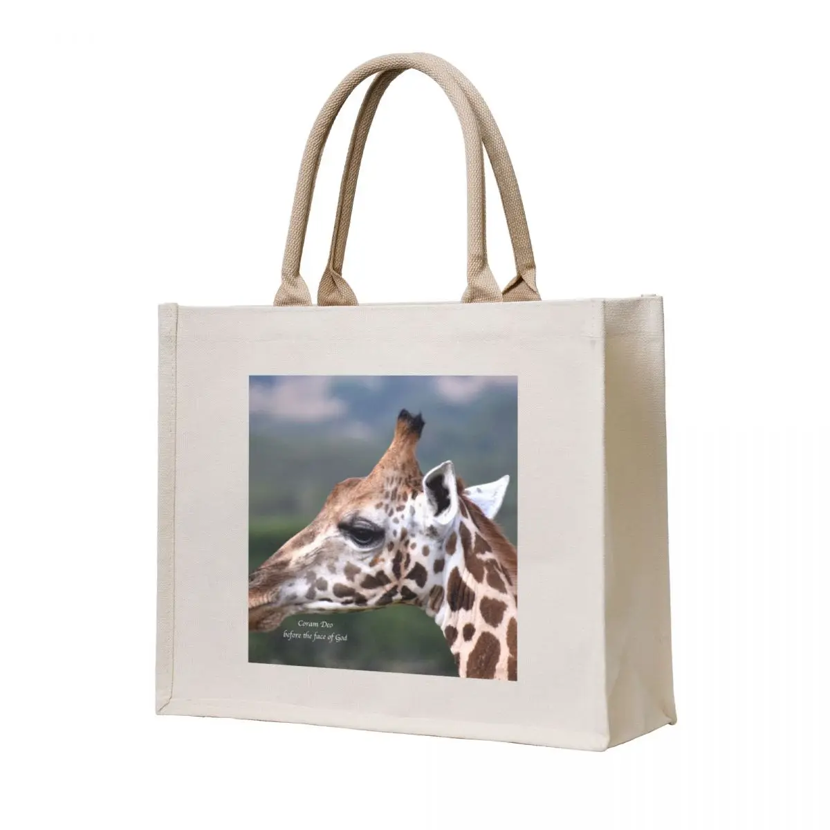 

Coram Deo giraffe Tote Bag Canvas shoulder bag shopper bags for women reusable grocery bags