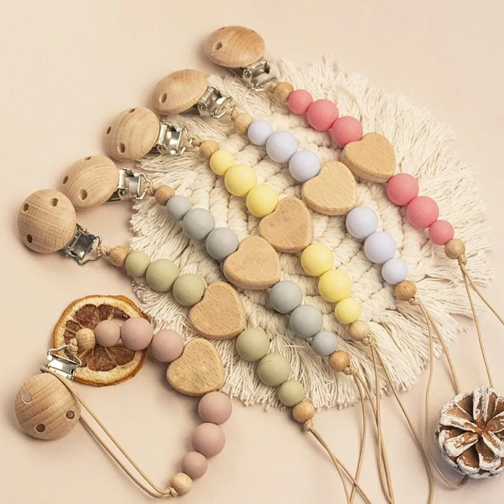 Silicone Baby Pacifier Clips Anti-drop Lightweight Teether Teething Toy Integrated Durable Pacifier Holder Chain image 2
