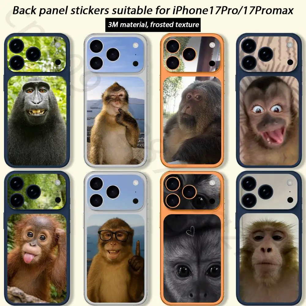 

Monkey Funny Tape Throw TICKET Decal Skin Wrap for iPhone 17 Pro/Pro max Protective Film for Back, Frame, Camera