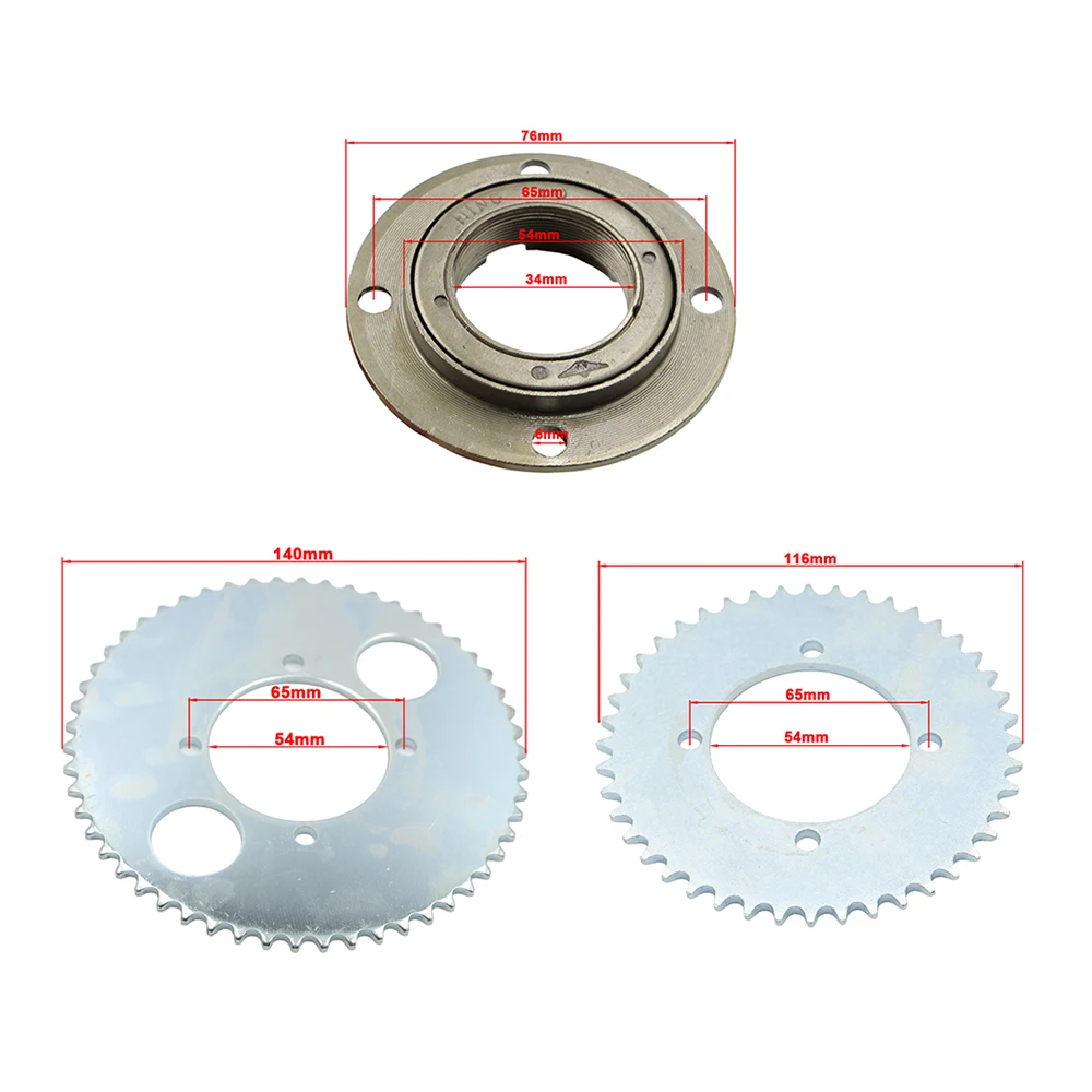Electric Scooter Rear Wheel T8F 44T/54T 4 Bolt Sprocket Chain Drive Gear & Freewheel Adapter For Bicycle Pocket Pit Dirt Bike