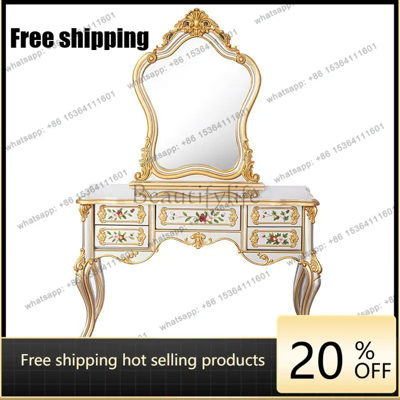 

LD simple modern American dresser bedroom painted all solid wood dressing table