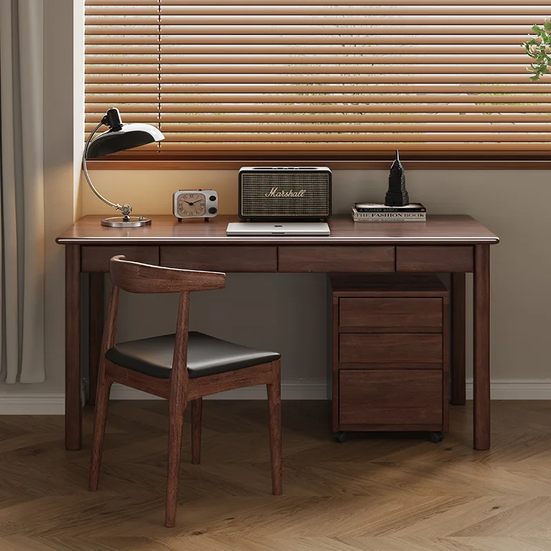 

HYS walnut all solid wood small apartment desk child Chinese workbench bedroom computer office study