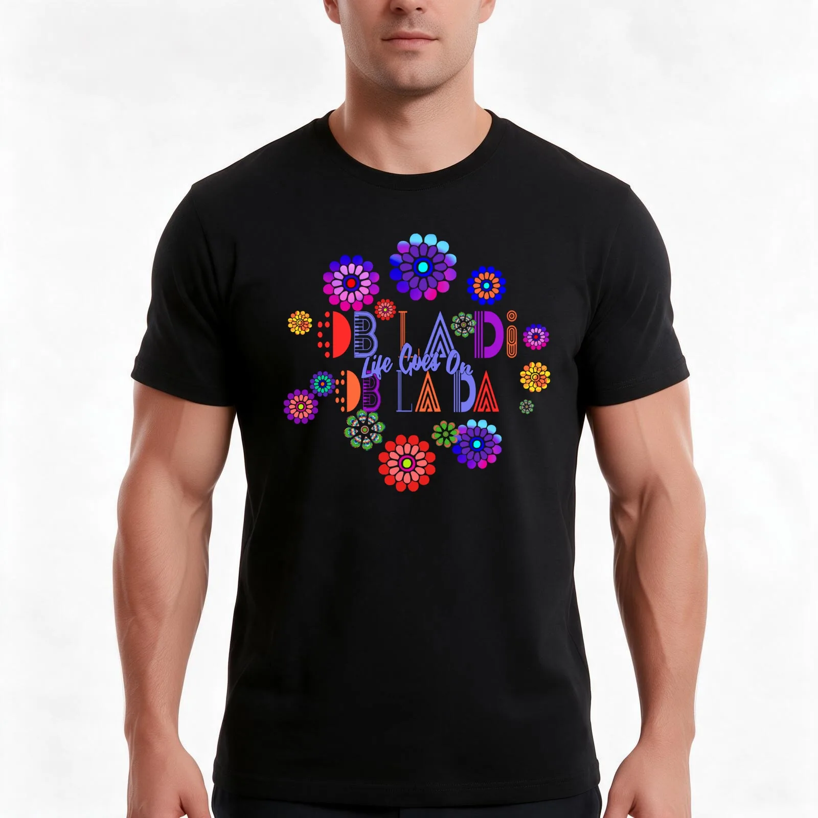 Ob La Di, Ob La Da T-Shirt, Summer Casual Cotton Tee, Oversized Streetwear Tops, Vintage Graphic Print, Loose Fit Short Sleeve