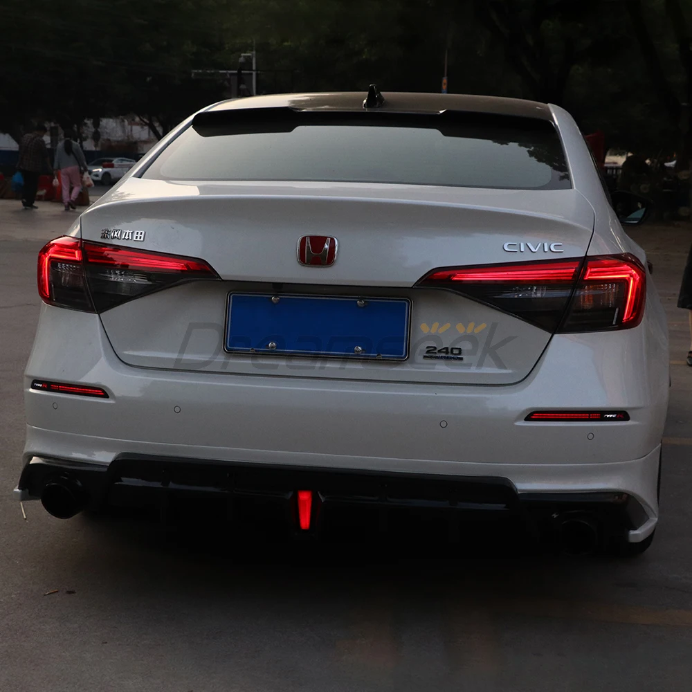 For Honda Civic 2022 2023 LED Rear BumperTail Line Light With Reflector Dynamic Squential Brake With Turn Lamp Signal