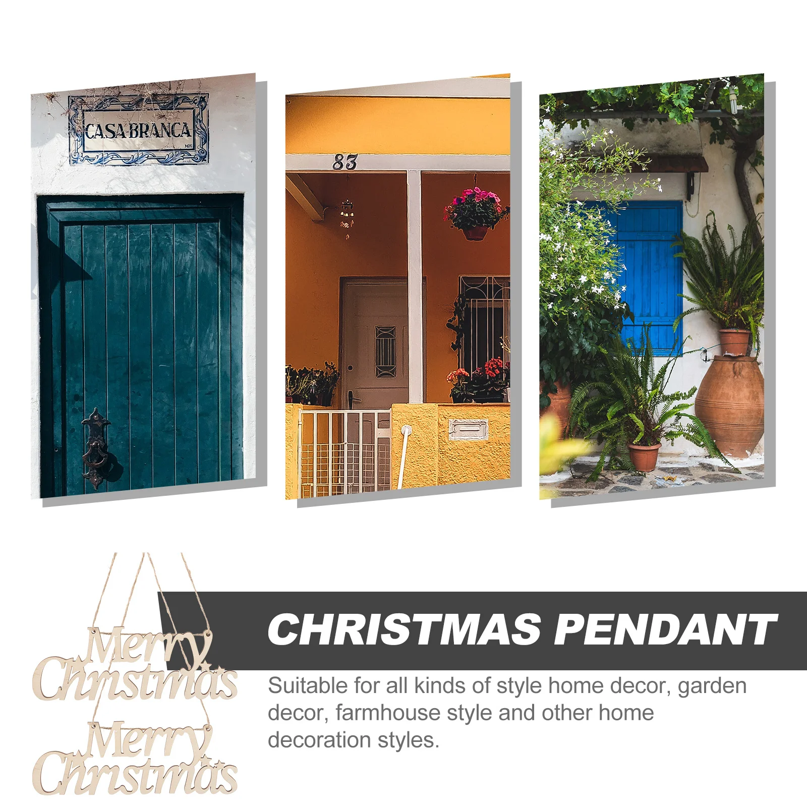 

2Pcs Xmas Wooden Sign Christmas Decorations Indoor Home Decor Eye Catching Exquisite Craftsmanship Christmas Wall Decor