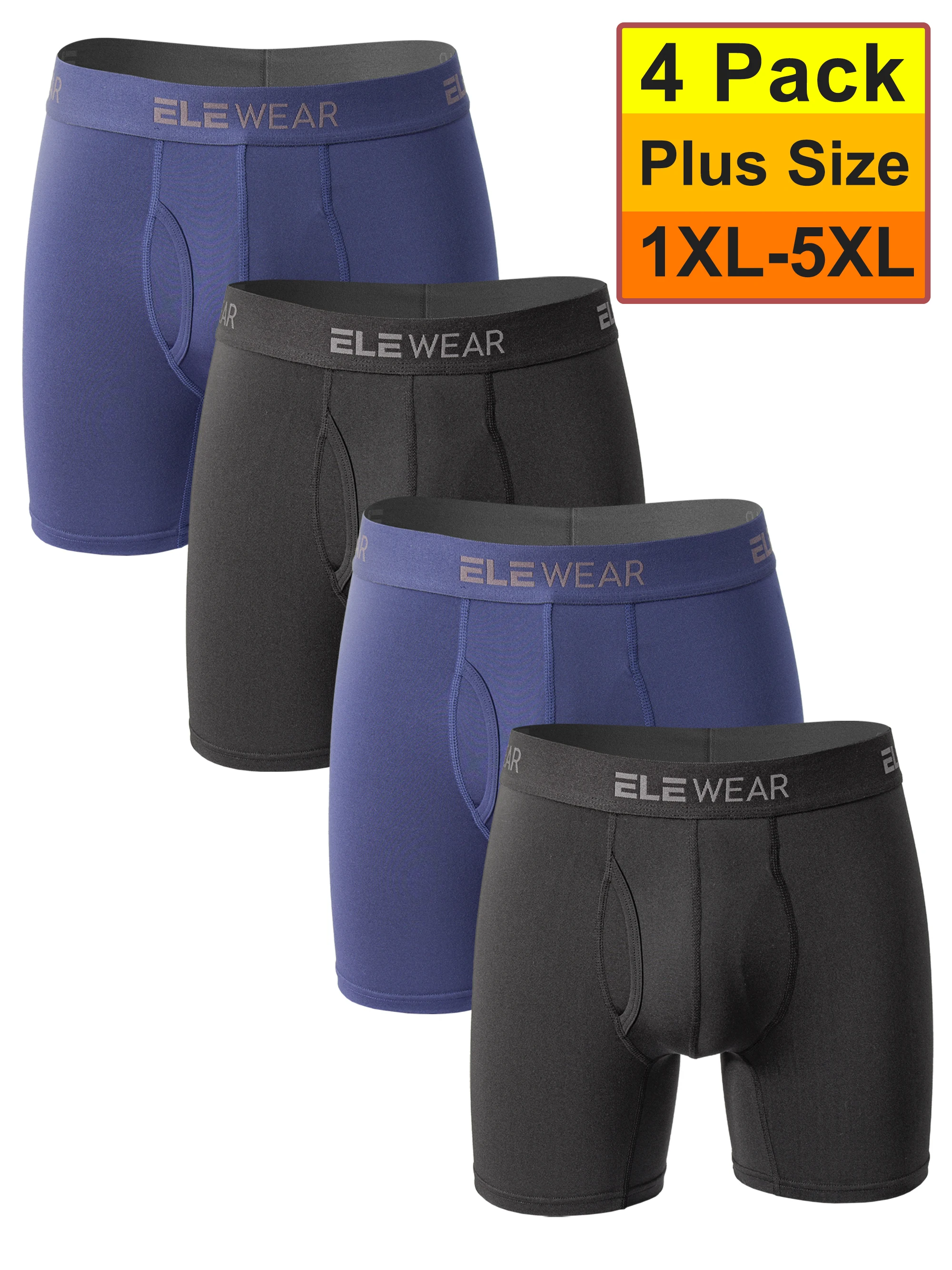 

4 Pack Men Underwear With Opening Breathable Mens Boxershorts Men's Panties Underpants Plus Size 1XL-5XL Fashion Boxers Brief
