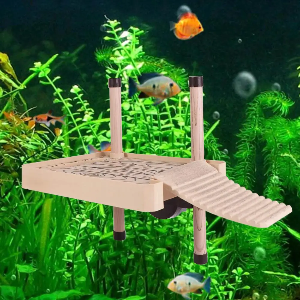 

Wood Grain Turtle Platform DIY Cold-resistant Tortoise Basking Platform Decorative Plastic Fish Tank Ornaments Amphibians