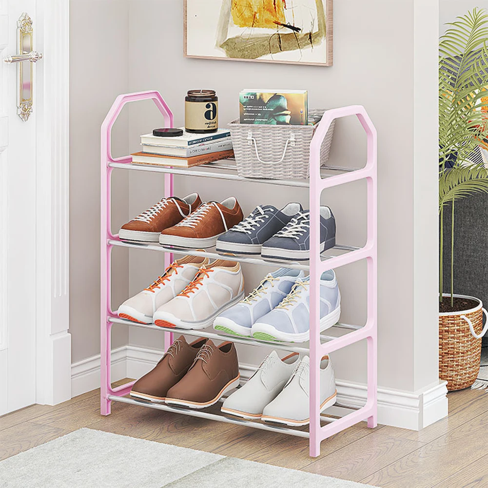 Simple Trapezoidal Shoe Rack For Home Use Door Dormitory Bedroom Storage Shoe Cabinet Balcony Four-layer Shelf Space-saving