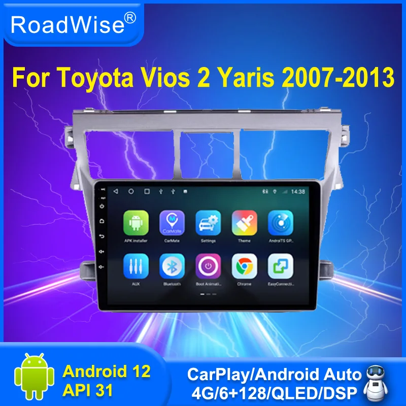 

8+256 Android 12 Car Radio For Toyota Vios 2 Yaris 2007 2008 2009 2011 2012 2013 Multimedia Carplay 4G WIFI GPS DVD 2 Din Stereo