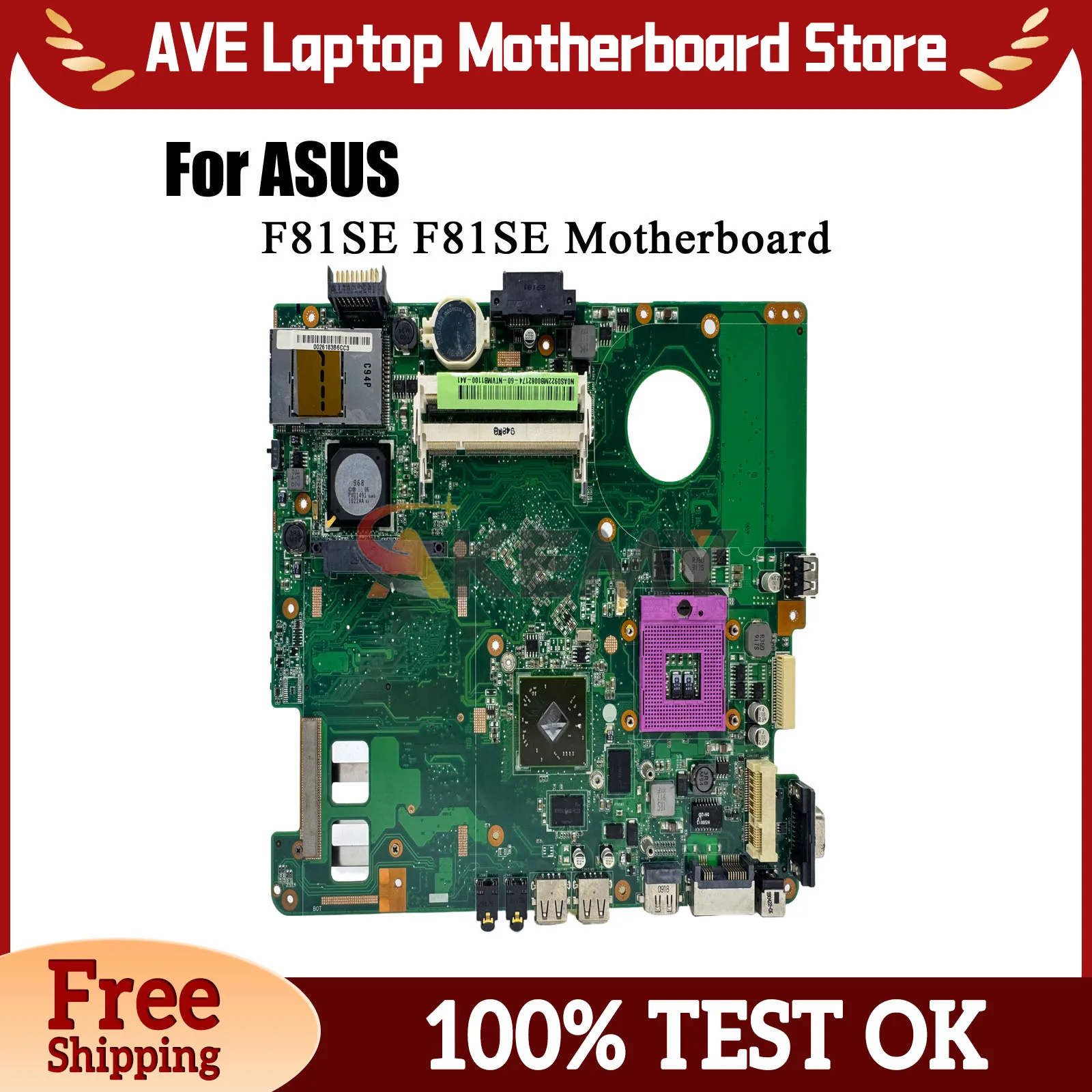 F81SE Laptop Motherboard For ASUS F81SE F81SE Notebook Mainboard This item is in stock 100% tests OK fast shipping High quality
