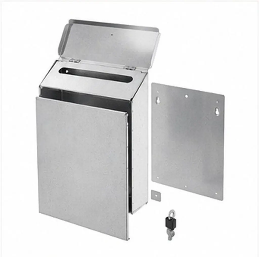 Secure Wall Mounted Iron Suggestion Box Vintage American Style Lockable Drop Box for Office Home School Community Feedback