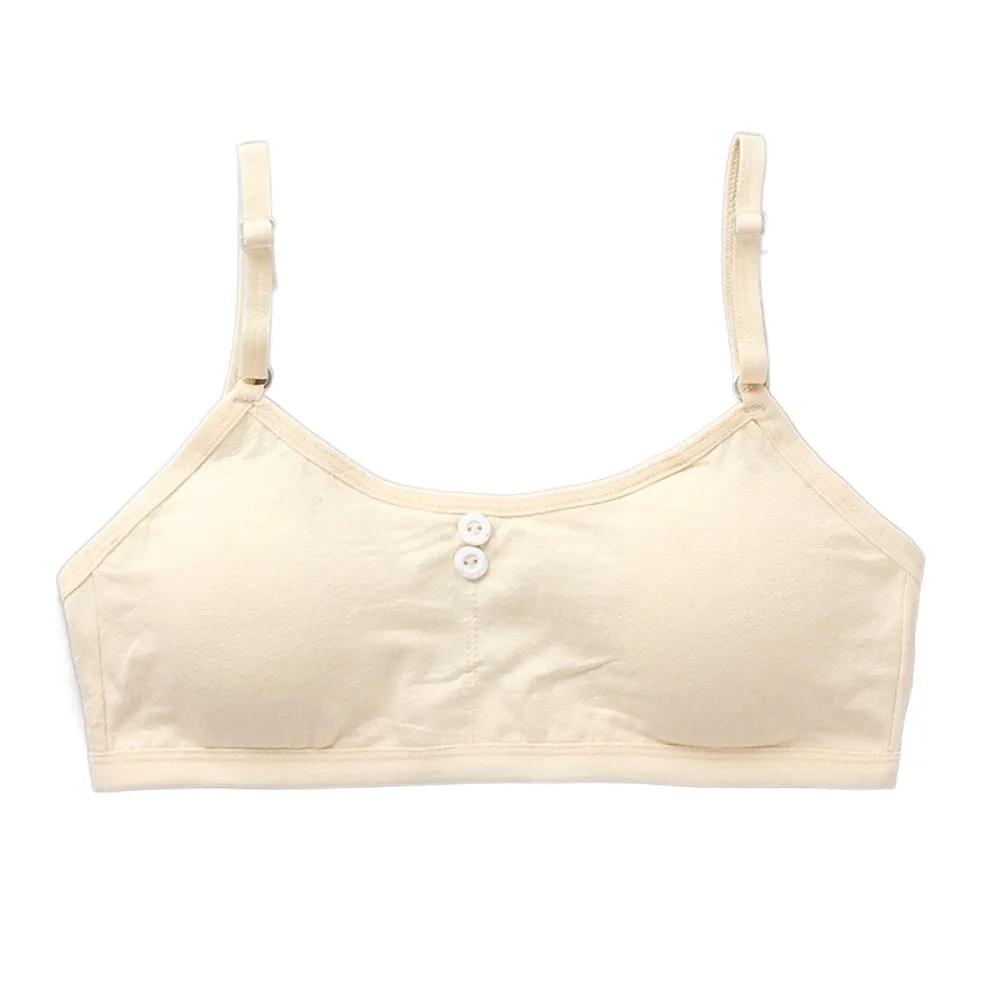 

New Cotton Girls Training Bra Casual With Chest Pad Girl Underwear Vest Developmental Bras Elastic Children Tube Tops