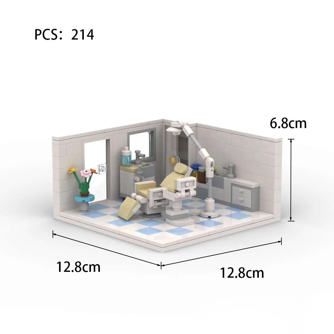 MOC City Wedding Church Hospital Figures Scene Building Blocks Office Painting Bedroom Bathroom Accessory Bricks Kids Toys Gifts