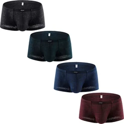 iKingsky Men's Stretch Bulge Boxer Briefs Sexy Low Rise Pouch Shorts Lace Underpanties for Men