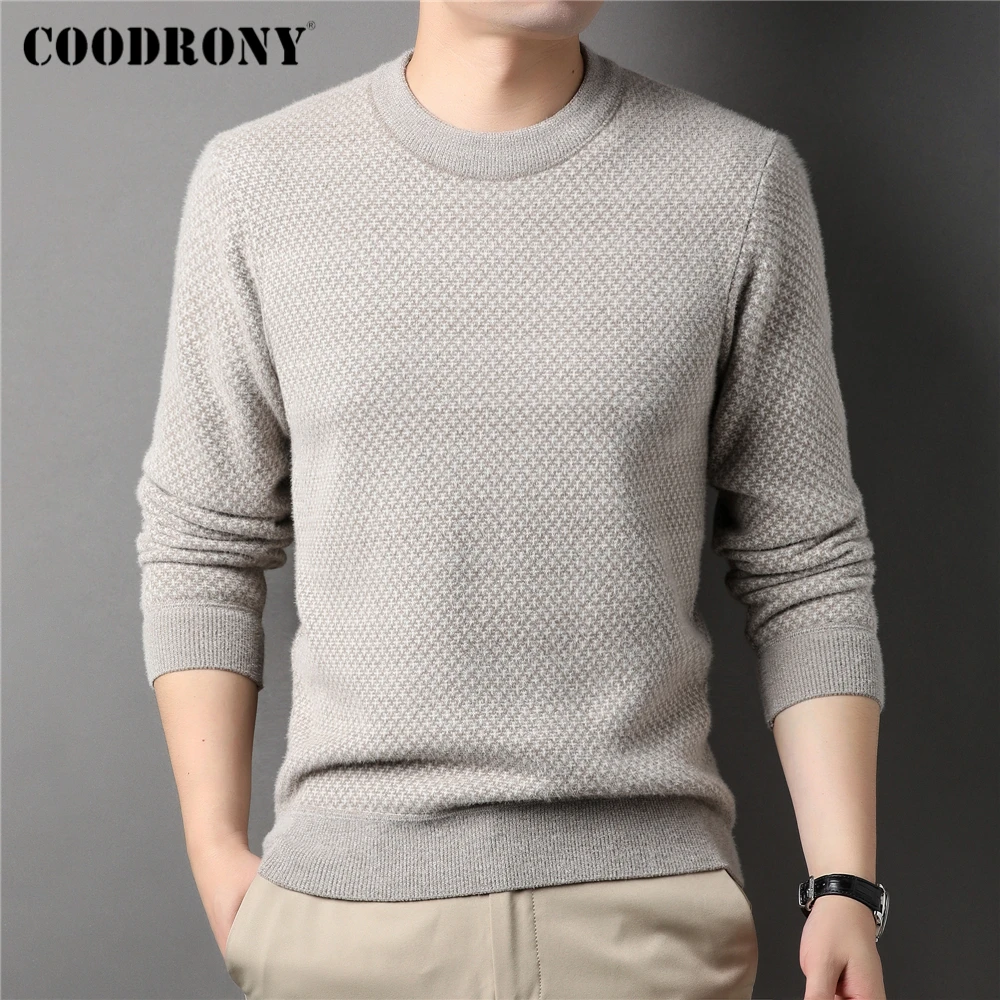 

COODRONY Brand O-Neck Fleece Knitted Sweater Men Clothing Autumn Winter New Arrival Classic Casual Warm Pullover Jersey Z1179