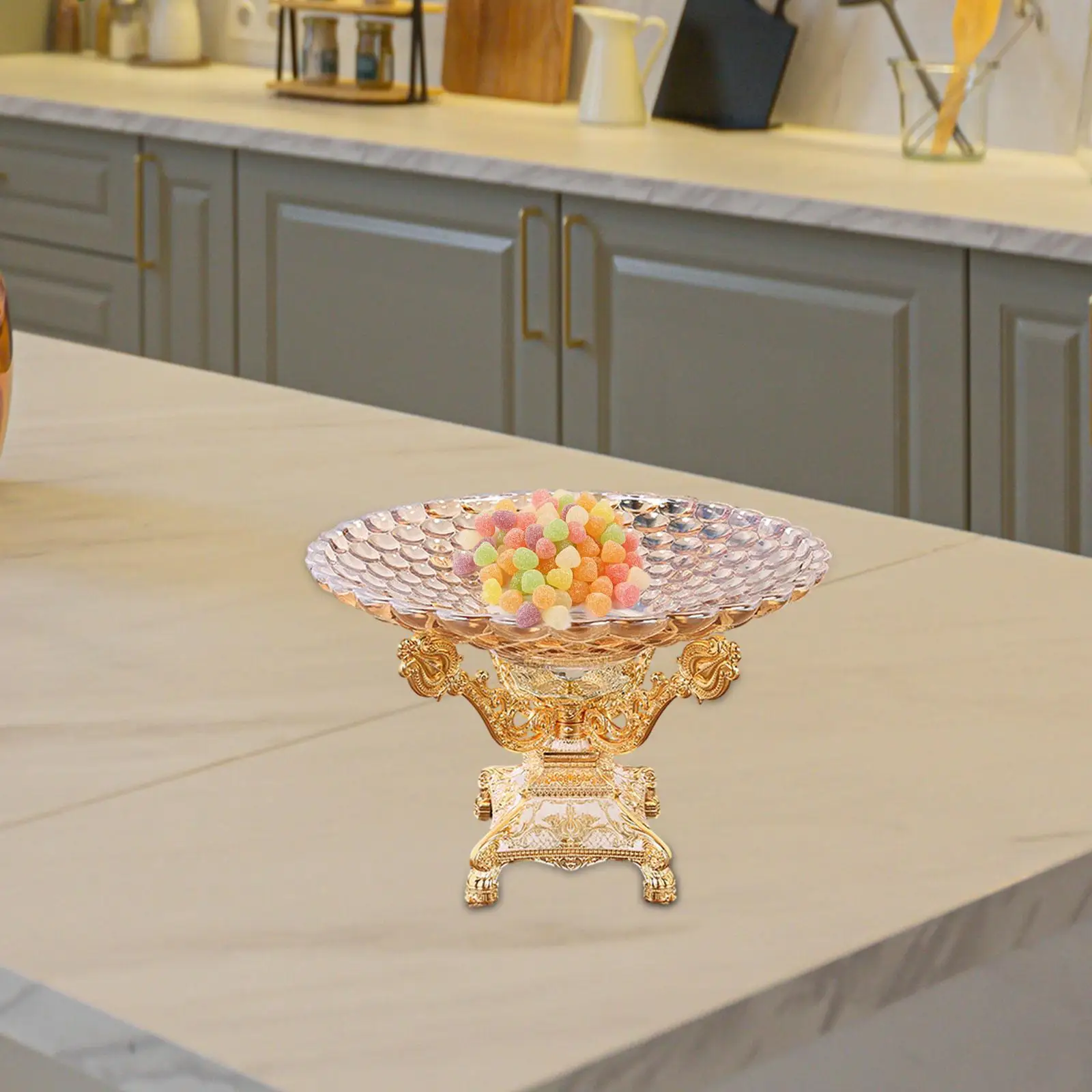 Pedestal Bowl Plate Holder Kitchen Snack Dessert Dining Room Fruit Basket