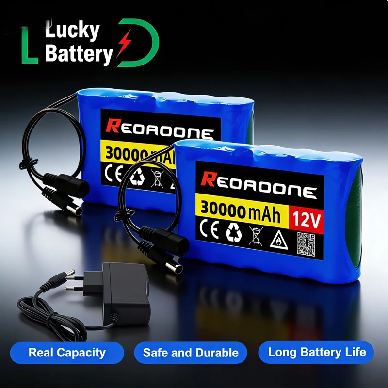 

18650 12V 30000mah 3s2p Capacity DC 12.6v 30Ah 20Ah Portable Rechargeable Li-ion Battery for fishing lights+ Charger