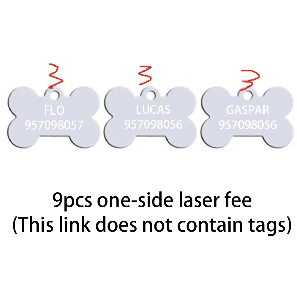 Difference Personalization  9pcs Aluminiumtag with one side laser