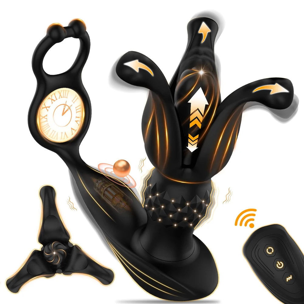 Male Prostate Massager Anal Vibrator with 9 Tension Shock Flapping Thrusting Vibrating Modes Remote Control Sex Toys for Men Gay