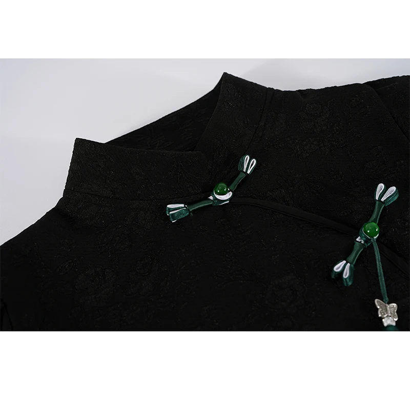 Schwarze Hemden und Bluse für Damen, 90er-Jahre, Y2k, Vintage, Harajuku, 2000er-Jahre, chinesischer Stil, elegantes Langarm-Shirt, Oberteil, Kleidung, Herbst 2023 – Detail 8