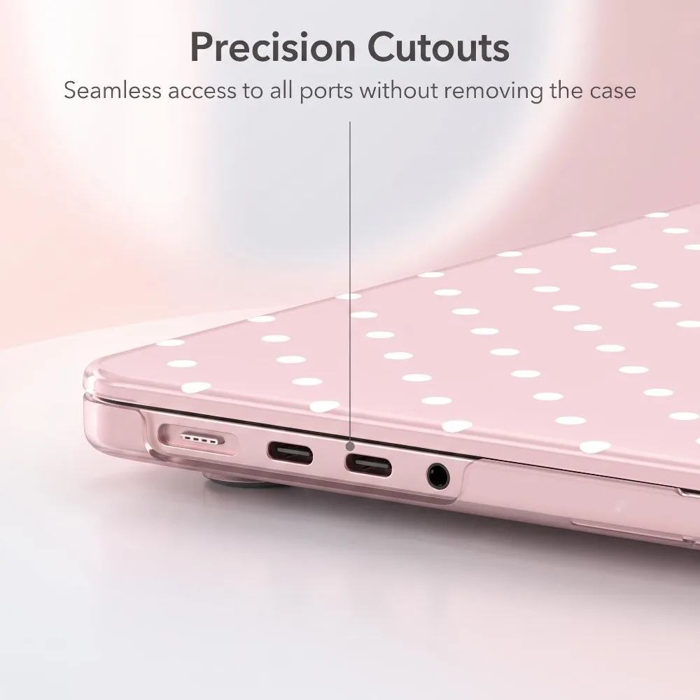 Pink Polka Dot for MacBook Neo Case 13-inch 2026 A3404 A18 Pro chip, ultra-clear crystal hard case School Season Screen Film*2