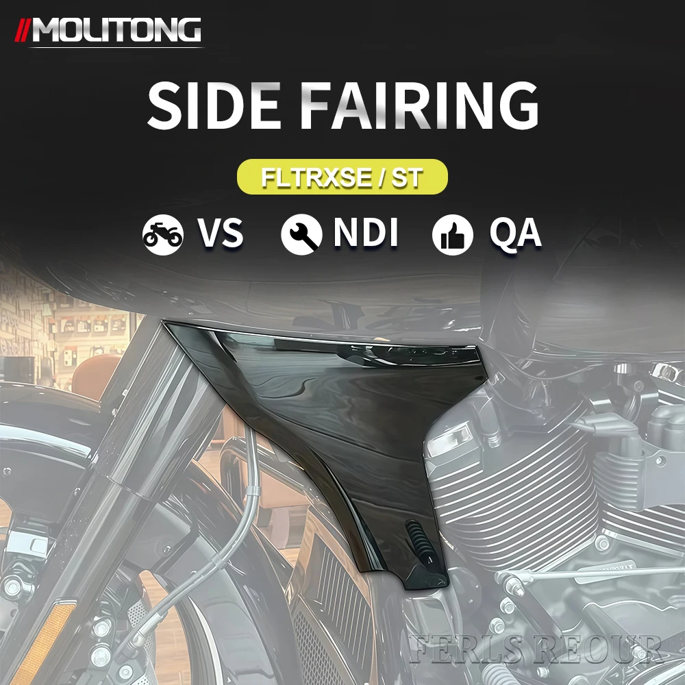

Motorcycle Touring Road Glide FLTRXSE 2023 FLTRXSTSE 2024 Black ABS Plastic Unpainted Side Fairing Cover Panel Bracket Kit