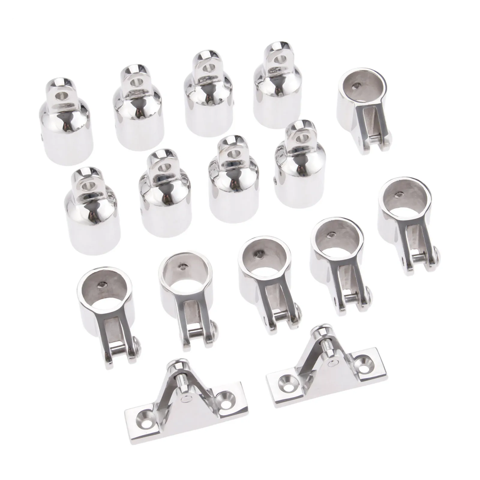 16Pcs 316 Stainless Steel Bimini Tops Boats Marine Hardware Fitting Set 4 Bow 22mm 7/8