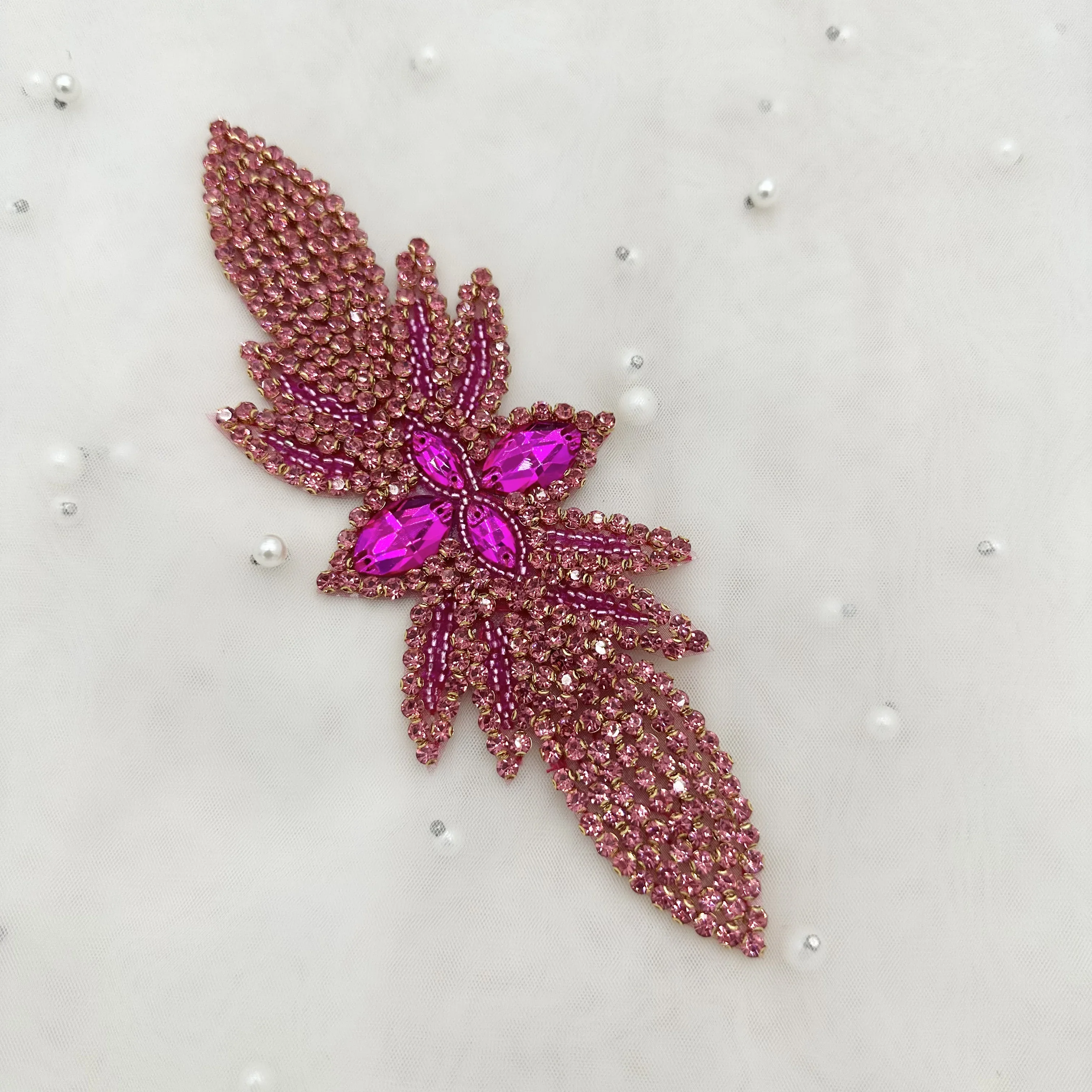 Perles en verre noires à strass cousues à la main pour robes de mariée, robes de soirée et accessoires vestimentaires pour femmes