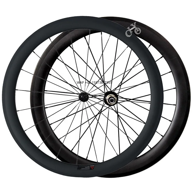 

700c Road Bike Wheelset 50mm Clincher Carbon Fiber Wheel Set 25mm Wide Rim Brake Cycling Bicycle Wheels