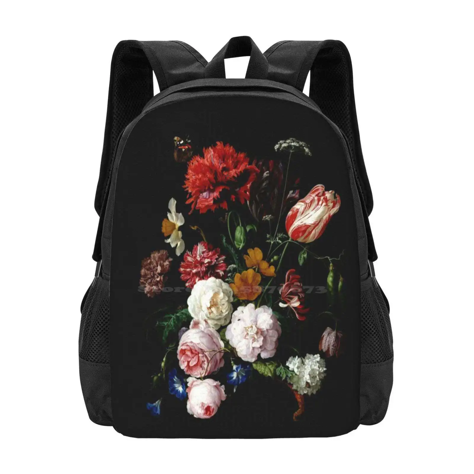 Mochila De Heem para estudiantes universitarios adolescentes, bolsas De diseño De patrón, ramo De flores, Mural holandés, naturaleza bonita, Floral