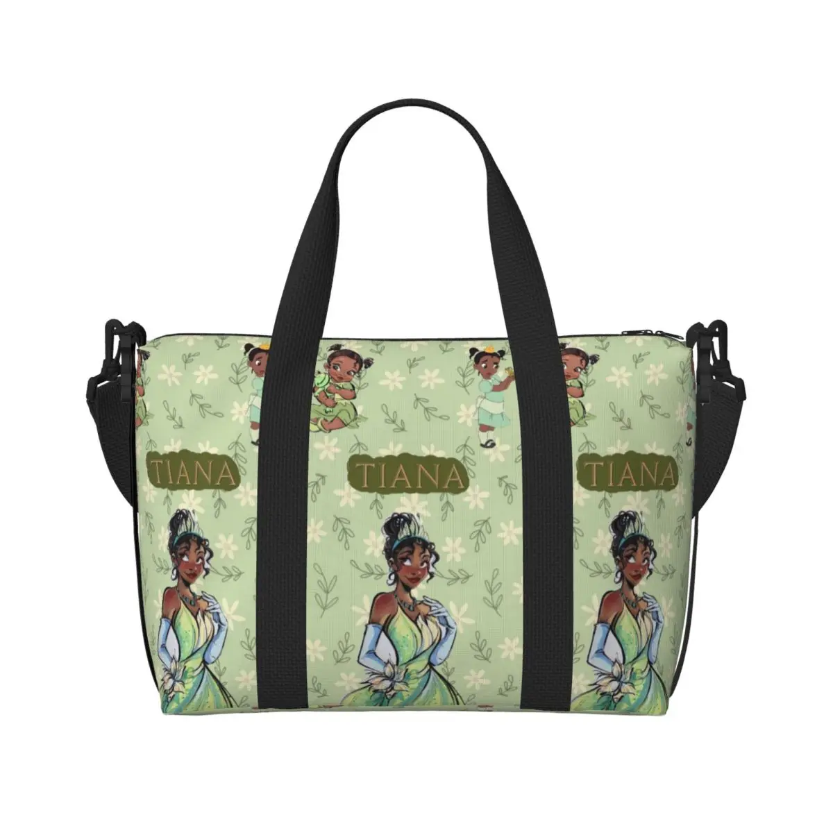 

Сумка-тоут с изображением принцессы и лягушки, женская, большая вместительная сумка для пляжа, спортзала, путешествий, на плечо