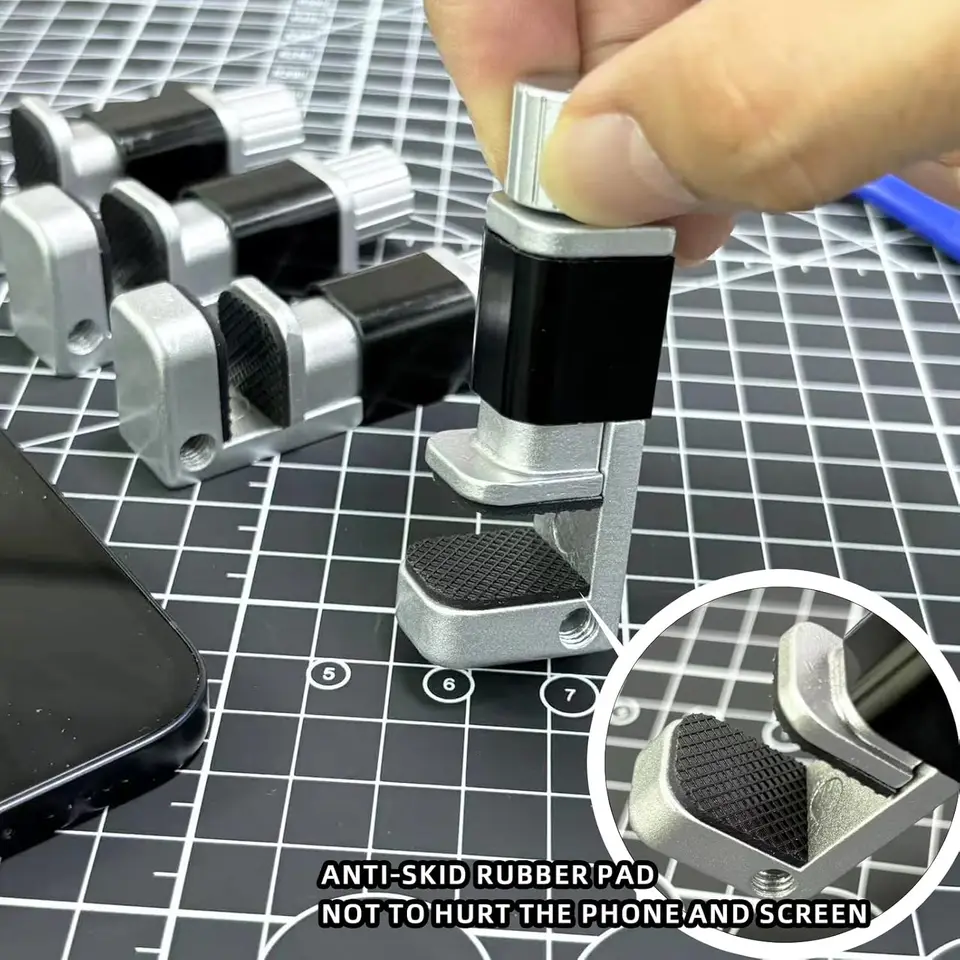 4 pinzas de reparación para pantallas, ajustables y de fijación rápida, para reemplazo de pantallas LCD 6