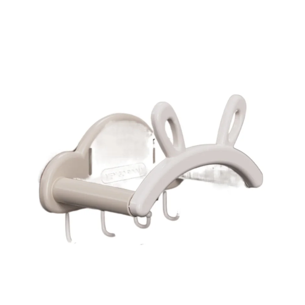 

Cute Rabbit Ear Shape Bathroom Bracket Stretchable Punch-free Washbasin Stand Strong Bearing Saving Space Washbasin Rack Home