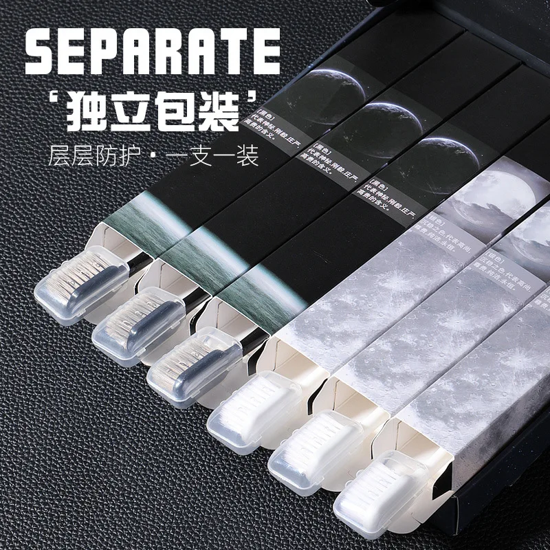 Black and white fashionable fine bristled toothbrush gift box set,suitable for home travel, deep oral cleaning for men and women