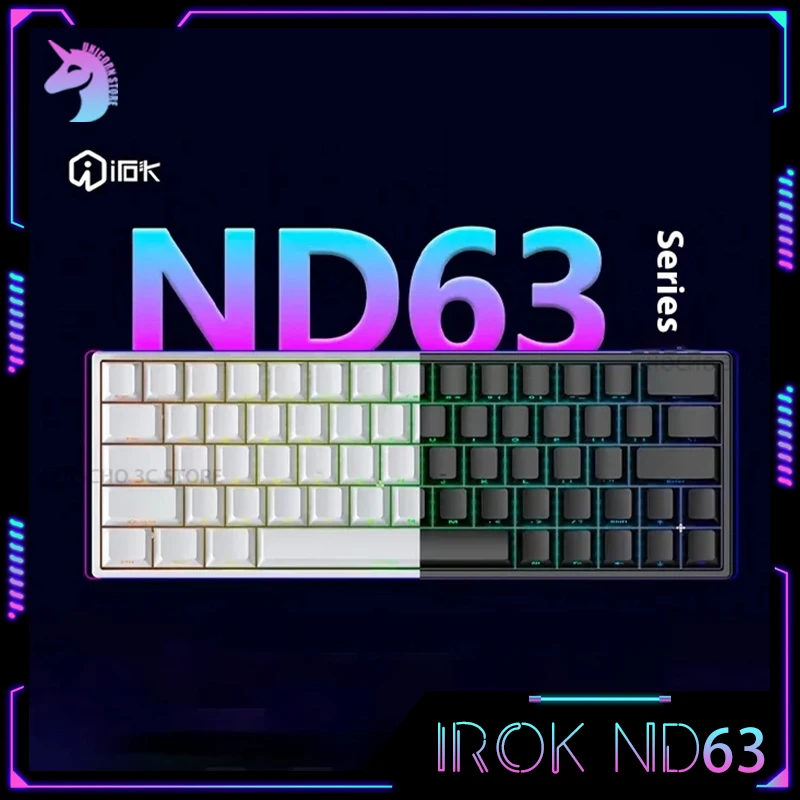 

IROK ND63 Mechanical Keyboard 66 Keys Magnetic Switch Wired Keyboards RGB Gaming Keyboards Customization Hot-Swap Gamer Keyboard