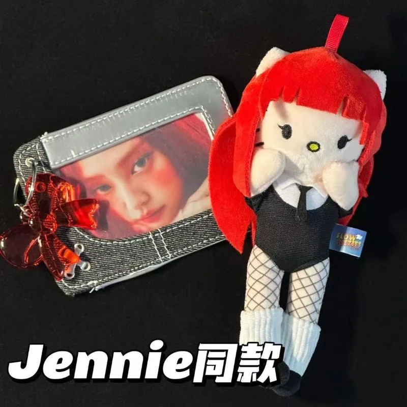 

Girls Group Hellokittys Plush Doll Y2k Bag Pendant Creative Red Hair Style Linkage Doll Cute Keychain Decoration Birthday Gift