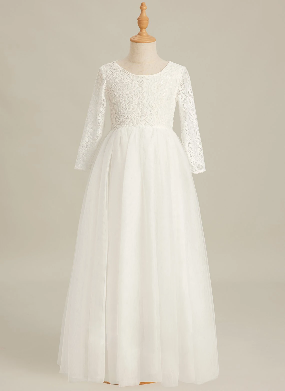 

YZYmanualroomBall-Gown/Princess Scoop Floor-Length Lace/Tulle Flower Girl Dress /Custom Made