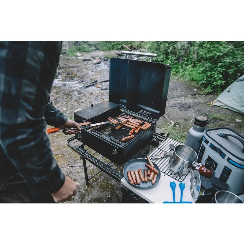 Tabletop Elétrico Portátil Wood Pellet Grill, Ranger Fumador, Pátio, Gramado e Jardim