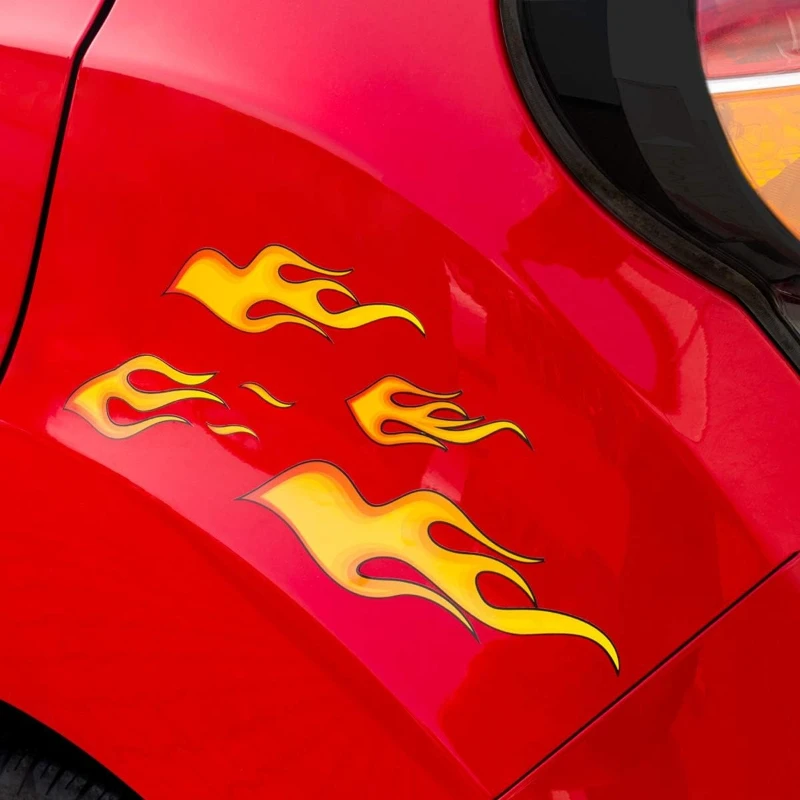1set Flames Motorcycle Waterproof Vinyl Decal for Motorbike Side Panel Fairing Car MTB Bike Electric Scooter Decor view 2