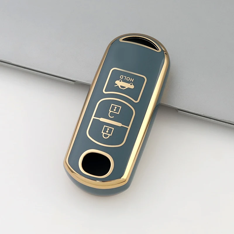 3 Buttons TPU Car Smart Remote Key Case Cover for Mazda 2 3 6 Axela Atenza CX-5 CX5 CX-7 CX-9 2014 2015 2016 2017 2018 Keychain