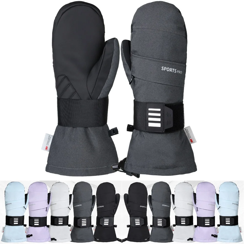 

Зимние спортивные перчатки для мужчин и женщин, теплые ветрозащитные водонепроницаемые перчатки с сенсорным экраном на флисовой подкладке, велосипедные лыжи, уличные перчатки для пальцев