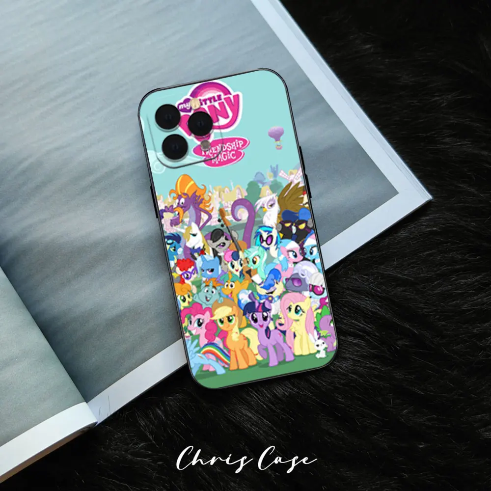 Phone Case My Cartoon L-Little Cute P-Ponys For Samsung S23 S22 ULTRA A22 A71 Black Soft Silicone Cover