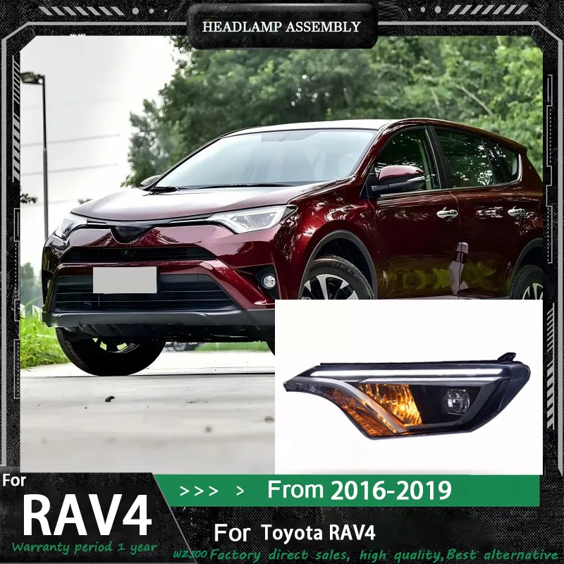 

Автомобильные светодиодные фары, автомобильные детали для Toyota RAV4 2016 2017 2018-2019, противотуманные фары DRL, стоп-сигнал поворота, Plug and Play