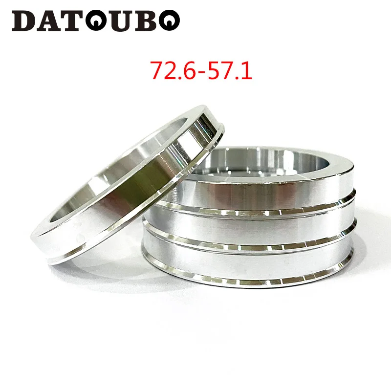 DATOUBO 4 قطعة الألومنيوم سيارة محور عجلات خواتم مركزية 72.6 مللي متر-57.1 مللي متر. 72.6 إلى 57.1 محور خواتم المركزية ، 57.1 مللي متر ID Hub خواتم.